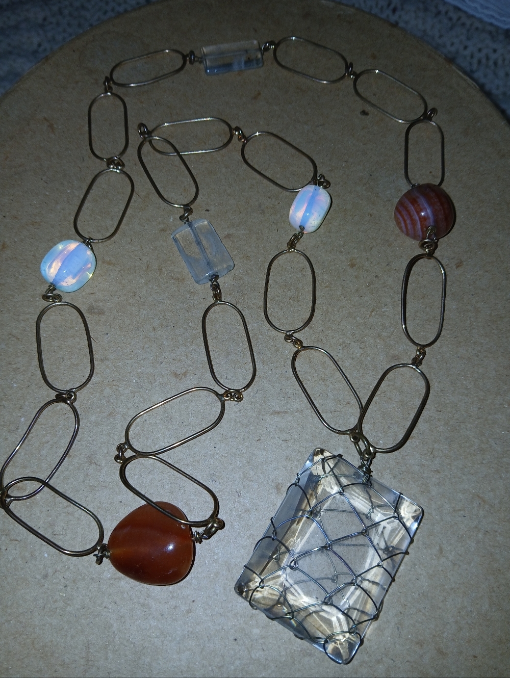 Vintage chain and bead necklace